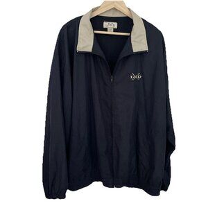 VINTAGE Izod Golf Jacket Windbreaker Men's XL Black 90s Full Zip Embroidered